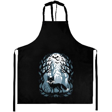 Discover Dark Cottagecore Forest with Fox and Ghosts Aprons