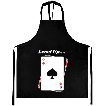 Discover BLACK Men Aprons For Game Card lovers - LEVEL UP