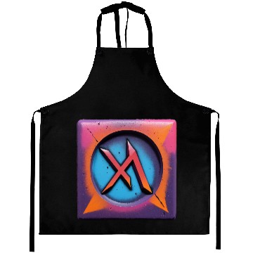 Discover Bold Neon Graffiti Symbol Aprons