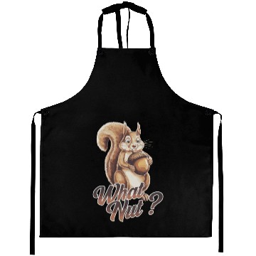 Discover Cute Squirrel Holding Acorn What Nut for Aprons