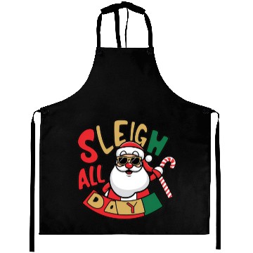 Discover Sleigh All Day Christmas Design Aprons