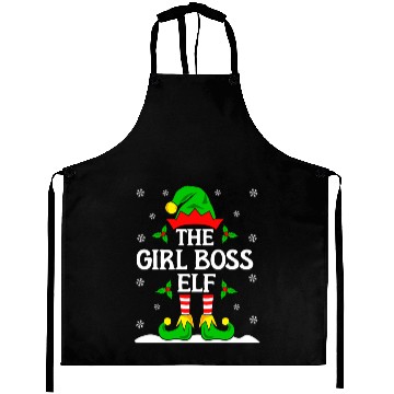 Discover Girl Boss Elf Christmas Aprons