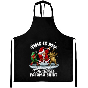 Discover This Is My Christmas Pajama Dabbing Santa Elf Aprons