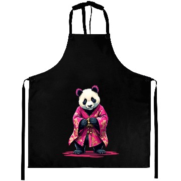 Discover Pink Panda Japanese Style Kimono Aprons