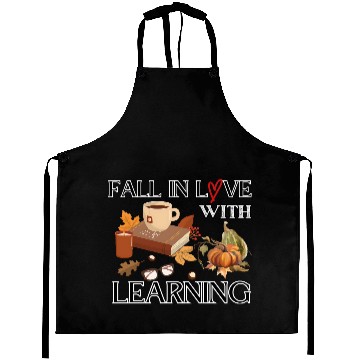 Discover Fall In Love With Learning, Teacher Student Design Aprons