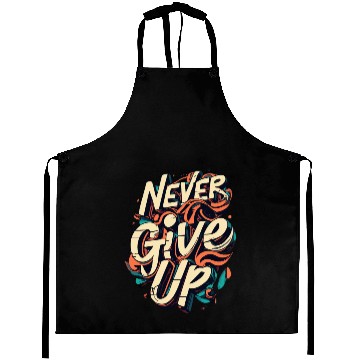 Discover NEVER GIVE UP Aprons