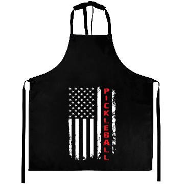 Discover Pickleball US Flag in White and Red Aprons