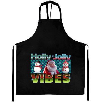 Discover Holly Jolly Vibes Christmas Design Aprons
