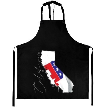 Discover Republican Flag in California State Map CA Aprons