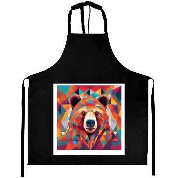 Discover Bear Abstract Bright Triangles Aprons