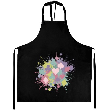 Discover Paint Splatter Playing Card Suits Design Aprons