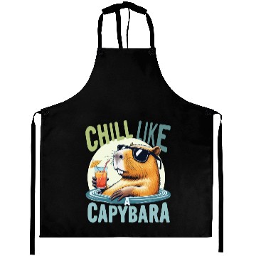 Discover gift idea funny quote zen design Capybara Aprons