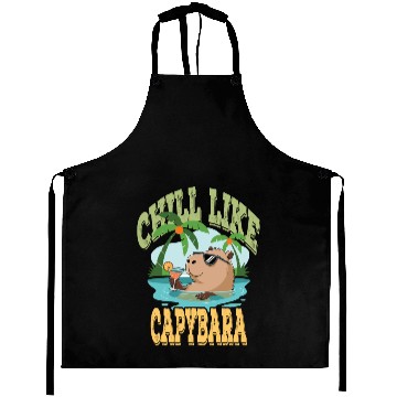 Discover gift idea funny quote zen design Capybara Aprons