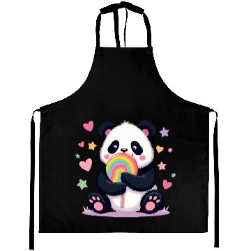 Discover Chubby Panda with Rainbow Lollipop Aprons
