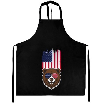 Discover Bear American flag Aprons