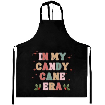Discover in my candy cane era retro holiday Christmas Aprons