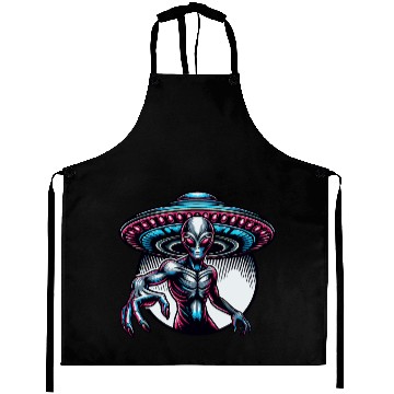 Discover Grey Alien Aprons
