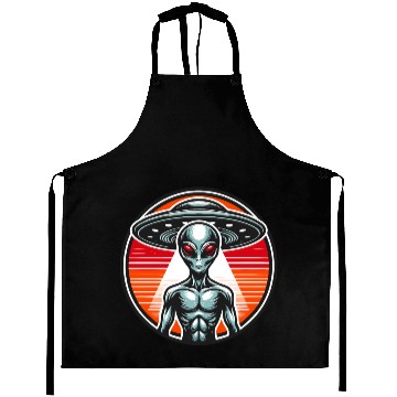 Discover Grey Alien on Mars Aprons