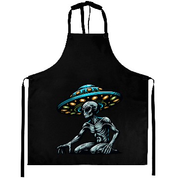 Discover Grey Alien UFO Aprons