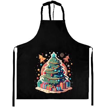 Discover Christmas Tree Serenity Holiday Tranquility Aprons