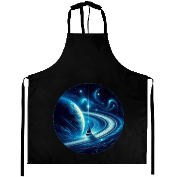 Discover Sailboat with Saturn Fantasy Universe Aprons