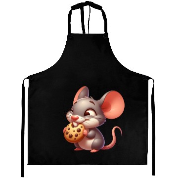 Discover Cute cartoon mouse with crispy cookie Aprons