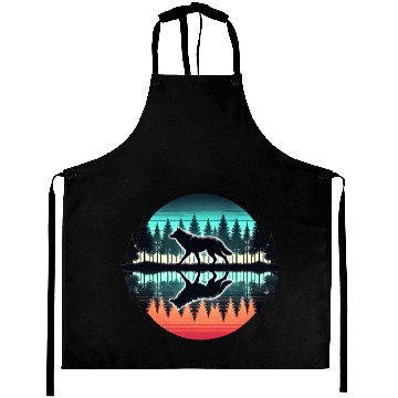 Discover wolf forest Reflection Scenic Wilderness lovers Aprons