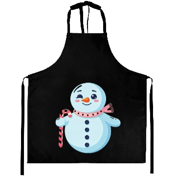 Discover Whimsical Snowman with Candy Cane Aprons