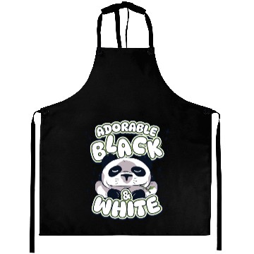 Discover Adorable Black And White Panda Bear Friend Lover Aprons
