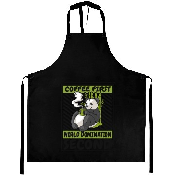 Discover Coffee First World Domination Second Panda Bear Aprons
