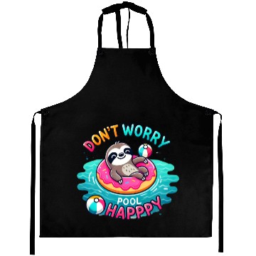 Discover Sloth Don't Worry Pool Happy Aprons