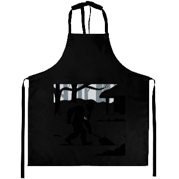 Discover Bigfoot Shoveling Snow Aprons