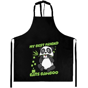 Discover My Best Friend Eats Bamboo Panda Bear Friend Aprons