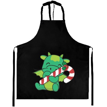 Discover Dragon Christmas Candy Cane Cute Dragon Aprons