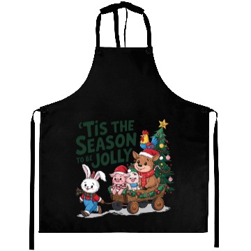 Discover Merry Christmas, Christmas tree retro Aprons