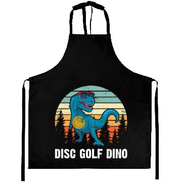 Discover Disc Golfing Dinosaur Disc Golfer - Disc Golf Dino Aprons