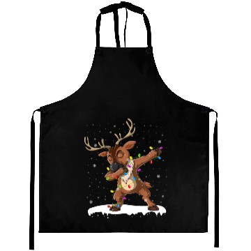 Discover Funny Christmas Dabbing Reindeer Xmas Deer Aprons