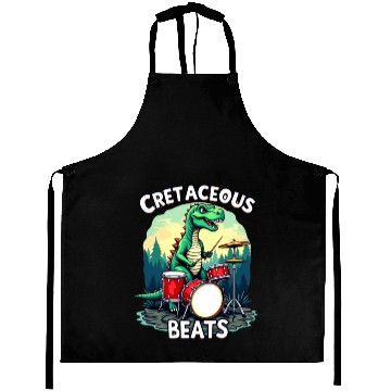Discover Cretaceous Beats: Funny Dinosaur Graphic Aprons