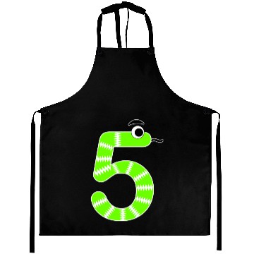Discover Vibrant Geometric Snake Number 5 Aprons