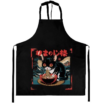 Discover Funny Cat Ramen Japanese Cute Cat Aprons