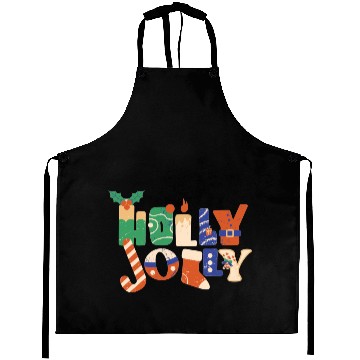 Discover Playful Textured Holly Jolly Aprons