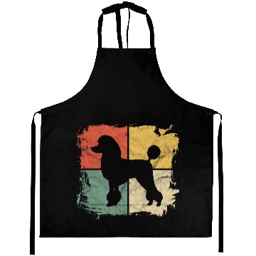 Discover Square Retro Poodle Owner Gift Aprons