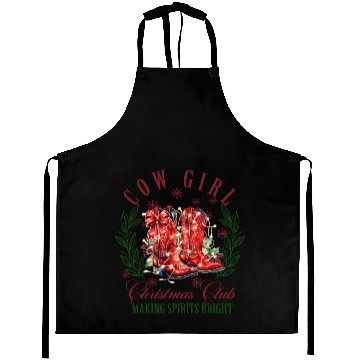 Discover COW GIRL, Merry Christmas Aprons