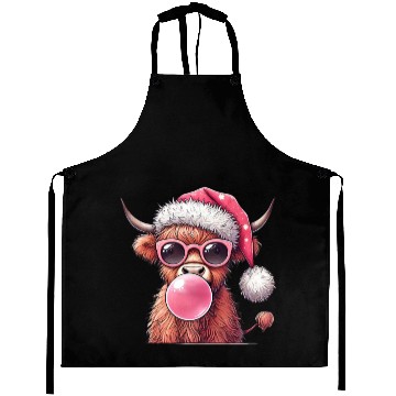 Discover Highland Cow, Merry Christmas Aprons