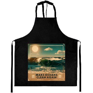 Discover Make Ocean Clean Again - Bold & Inspiring Design Aprons