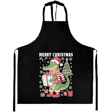 Discover Christmas Alligator Cheer Aprons