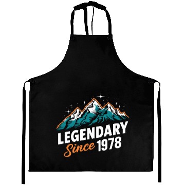 Discover Legendary Since 1978 Hiker Birthday Mountain Aprons