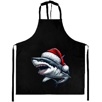 Discover Santa Shark Christmas Aprons