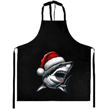 Discover Santa Shark Christmas Aprons