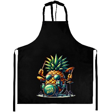 Discover Tropical Beats Pineapple Drummer Vibe Aprons
